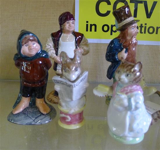 3 Royal Doulton figures Tom Bombadil, Barliman Butterbur, samwise, 2 Beswick